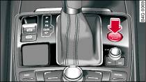 Centre console: START ENGINE STOP button